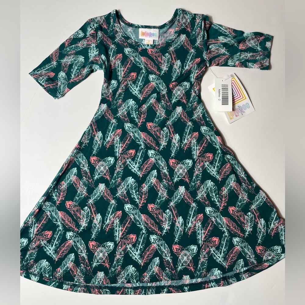 Kids Adeline Feather Print Dress